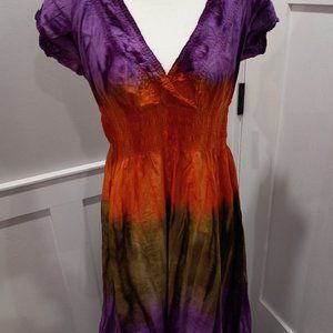 NWT Cute Options Women Short Sleeve Colorful Dress Size Medium